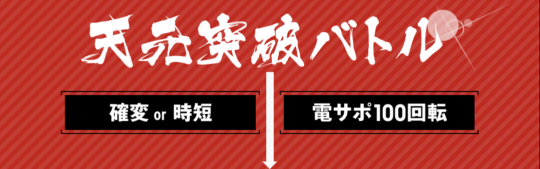 天元突破バトル　確変 or 時短　電サポ100回転