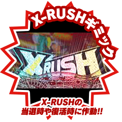 X-RUSHギミック X-RUSHの当選時や復活時に作動!!