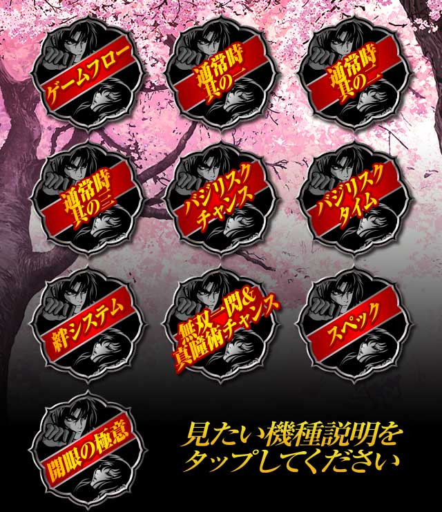 見たい機種説明をタップして下さい